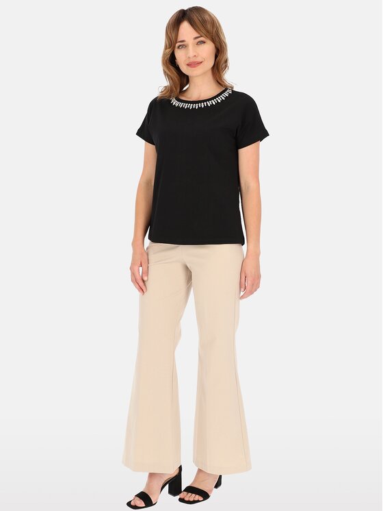 Perso Perso T-Shirt TCE243000F Czarny Regular Fit