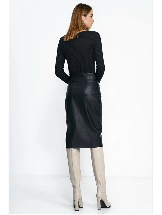 NIFE NIFE Midi sukně SP86 Černá Bodycon Fit
