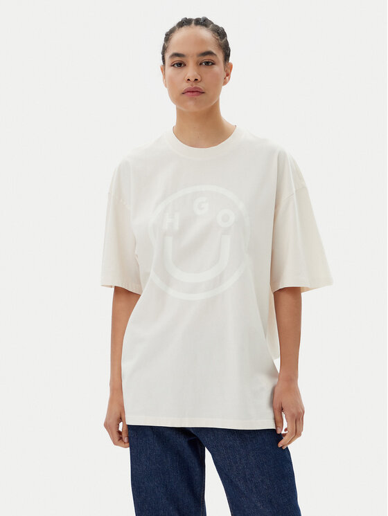 HUGO HUGO Tricou 50511471 Bej Oversize