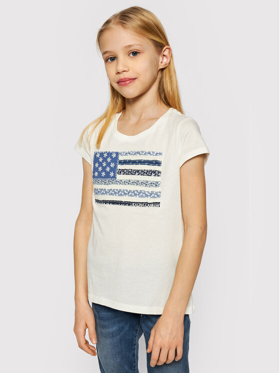 Lauren Ralph Lauren Majica Ss Flag Tee 313785446001 Bela Regular Fit