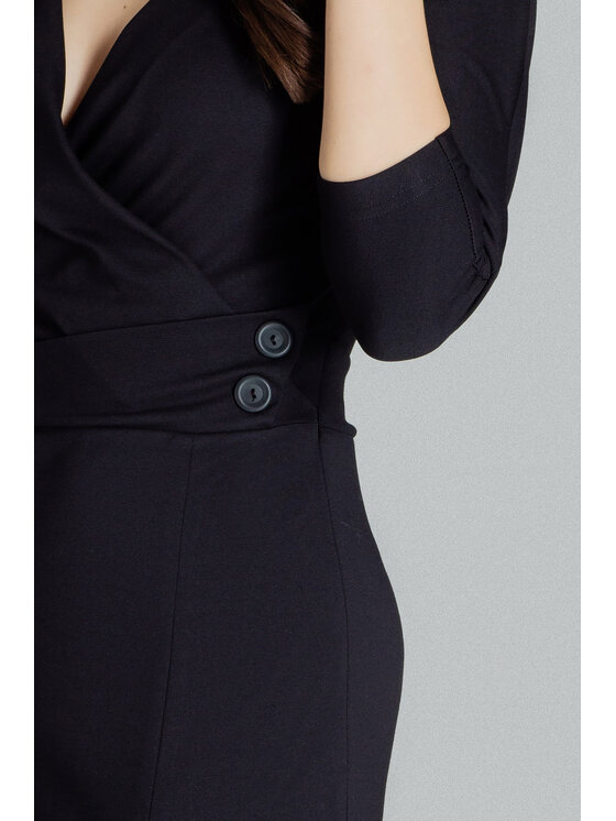Lenitif Lenitif Vestito L086 Nero Regular Fit