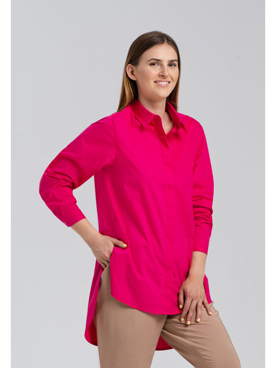 Look Made With Love Look Made With Love Koszula Havana Look 141 pink Różowy Over Fit