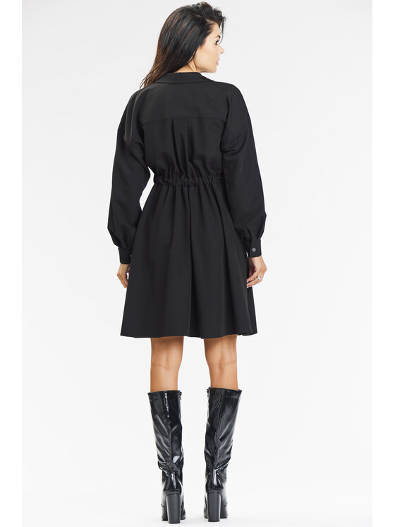 Awama Awama Večerní šaty A668 Černá Basic Fit