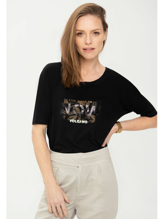 Volcano Volcano T-Shirt T-NOW Czarny Regular Fit