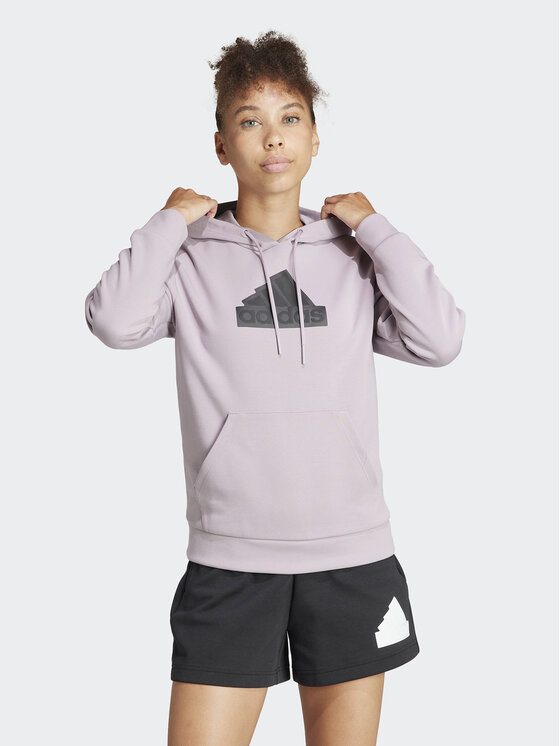 adidas Mikina Future Icons Badge of Sport IS3641 Fialová Regular Fit