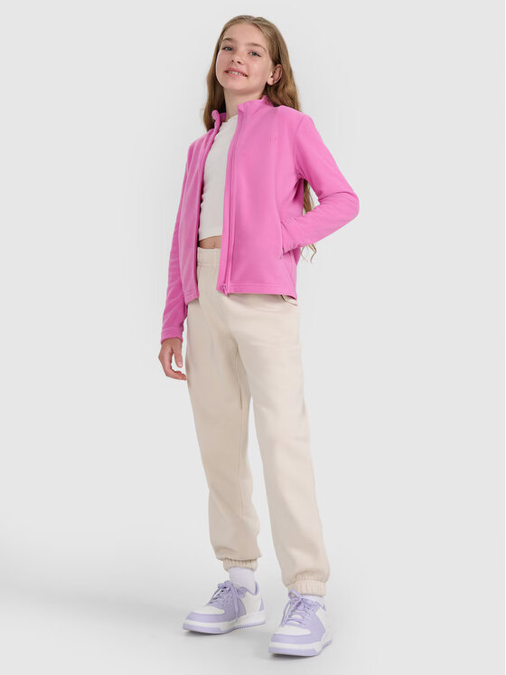 4F 4F Bluza BASIC+ Różowy Slim Fit