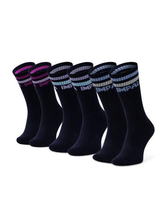 Impala Moteriškų ilgų kojinių komplektas (3 poros) Stripe Sock 3 Pack IM787000 Juoda