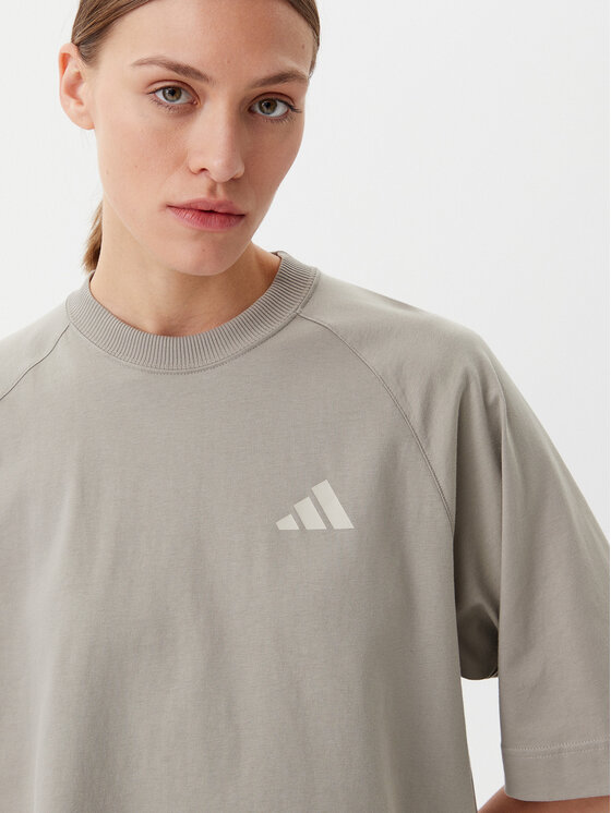 adidas adidas T-shirt Mercedes - AMG Petronas Formula One Team Premium JW3087 Bež Oversize