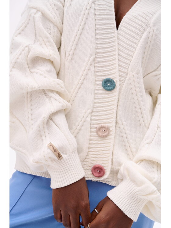 blue shadow blue shadow Kardigan Bosin Écru Regular Fit