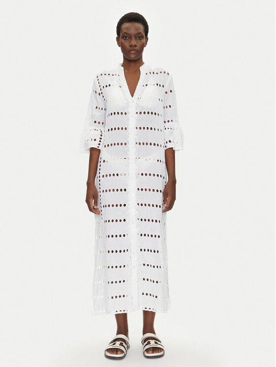 Iconique Iconique Φόρεμα παραλίας IC25-004 Λευκό Relaxed Fit