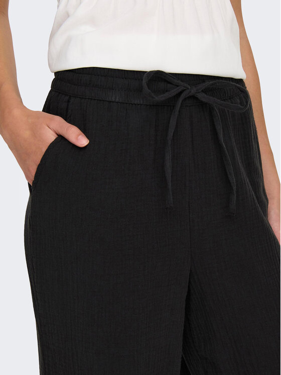 ONLY ONLY Kalhoty z materiálu Thyra 15296375 Černá Comfort Fit