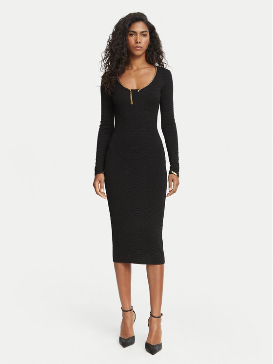 Elisabetta Franchi Elisabetta Franchi Strickkleid AM-30S-67E2-V500 Schwarz Fitted Fit