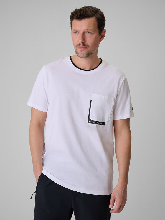 4F 4F T-Shirt CITY Biały Regular Fit