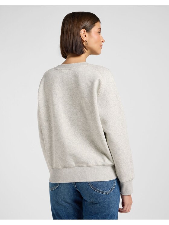 Lee Lee Bluza RAGLAN CREW SWS Szary Relaxed Fit