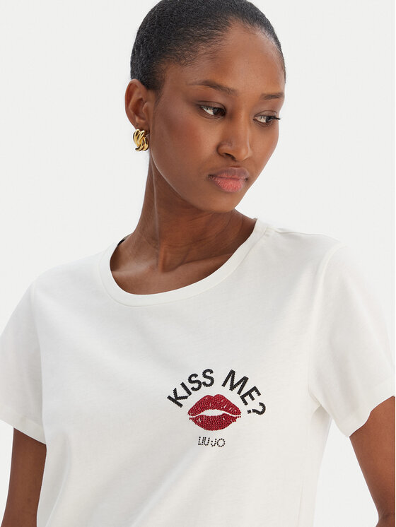 Liu Jo Sport Liu Jo Sport Marškinėliai TF5275 JS923 Écru Regular Fit