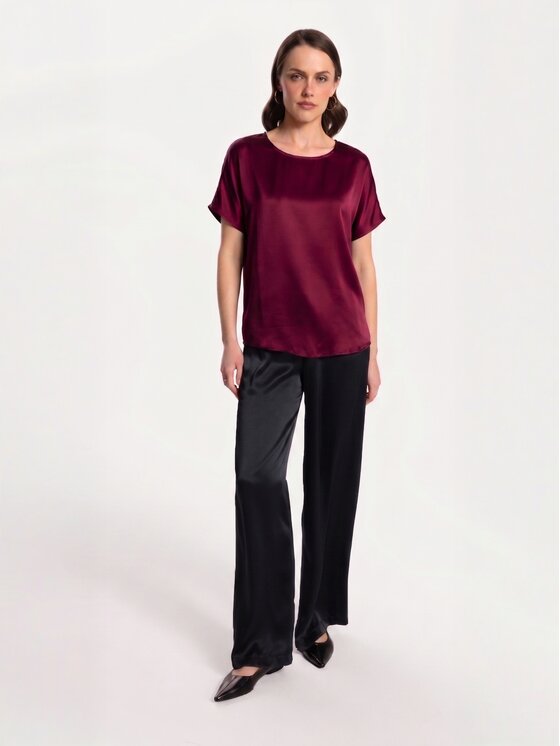 Cat&Cat Cat&Cat T-Shirt silk satin Bordó Regular Fit