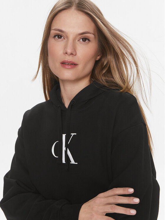 Calvin Klein Jeans Calvin Klein Jeans Bluza Satin J20J223432 Czarny Regular Fit