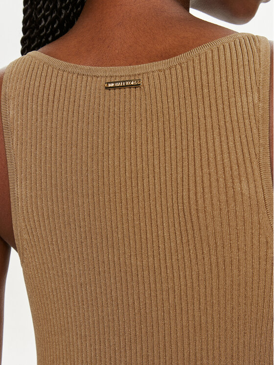 MICHAEL Michael Kors MICHAEL Michael Kors Pletena obleka MT482IL33D Rjava Slim Fit
