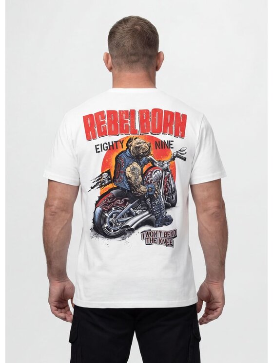 PITBULL PITBULL T-Shirt REBEL BORN Biały Regular Fit