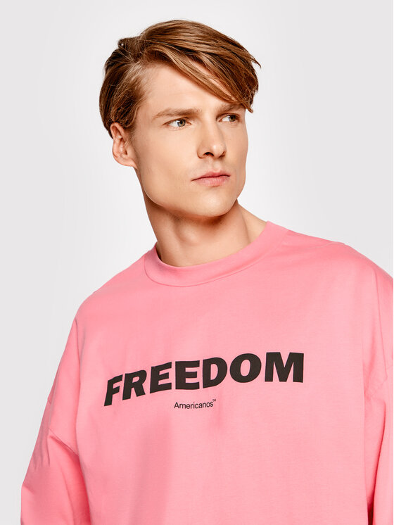 Americanos Americanos T-shirt Unisex Brooklyn Heavy Jersey Rosa Oversize