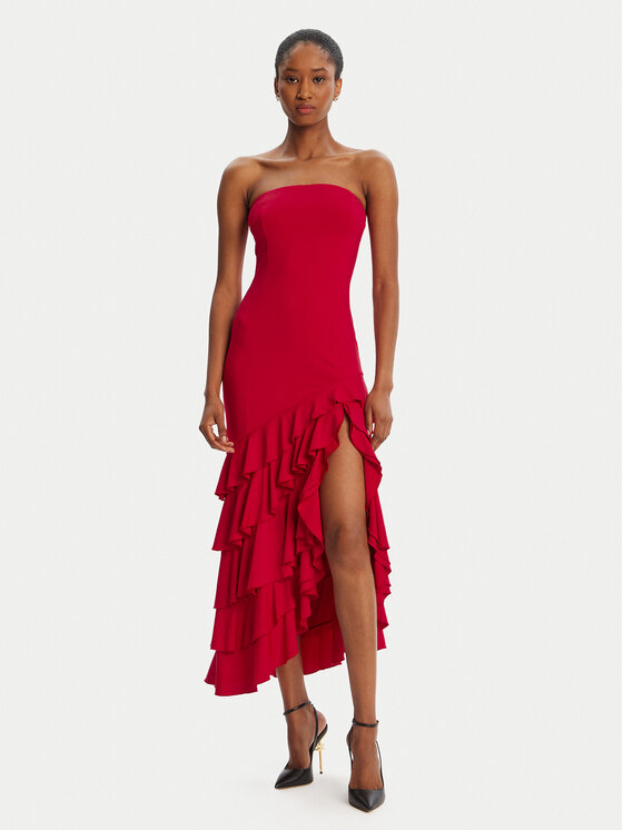 BARDOT Sukienka koktajlowa Agastina Strapless 60029DB Czerwony Slim Fit