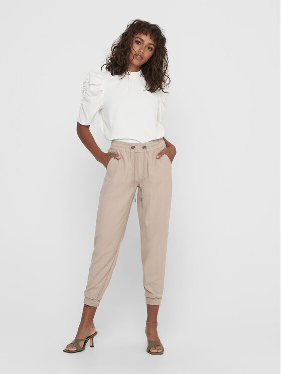 ONLY ONLY Dressipüksid 15203946 Beež Regular Fit