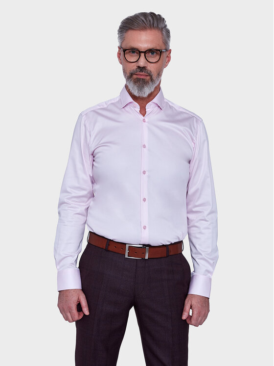 VILLARO VILLARO Koszula 009DLSLIM Różowy Slim Fit