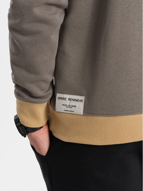 Ombre Ombre Mikina OM-SSNZ-0130 Khaki Oversize