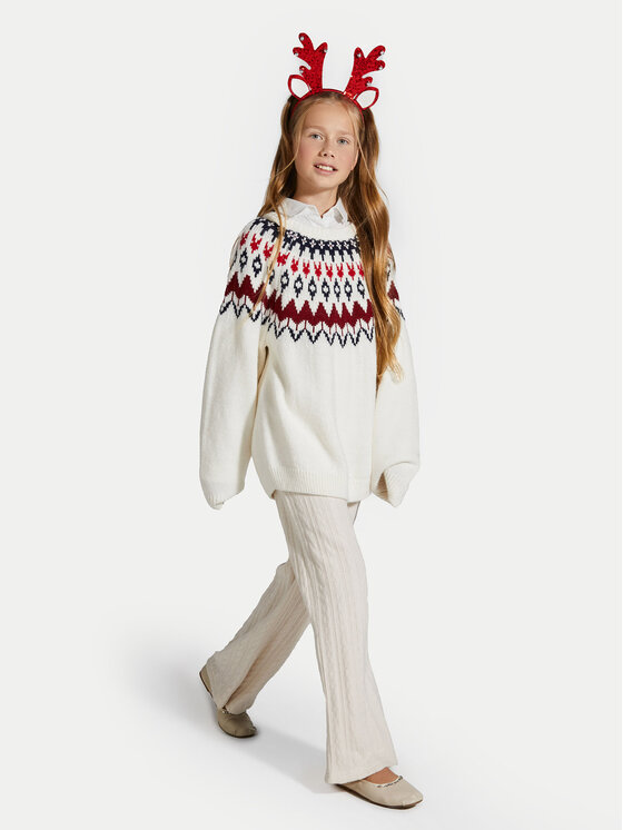 Coccodrillo Coccodrillo Hlače iz tkanine ZC4121001EPG Écru Slim Fit