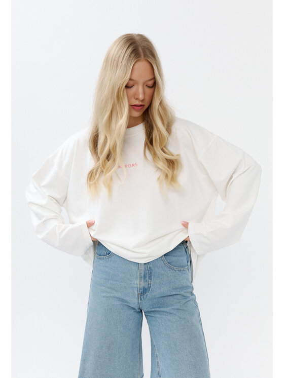 Mirons Mirons Longsleeve Print Biały Oversize