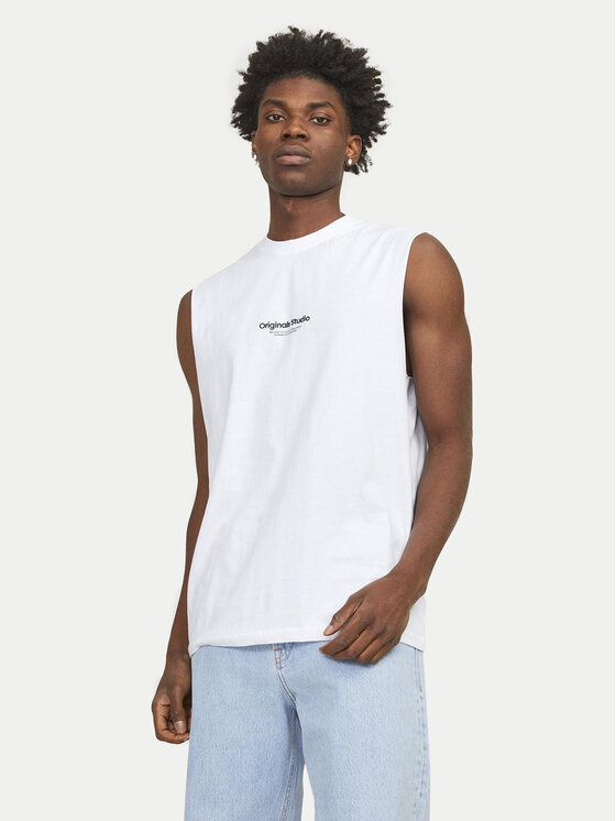 Jack&Jones Tank top Vesterbro 12250430 Biela Oversize