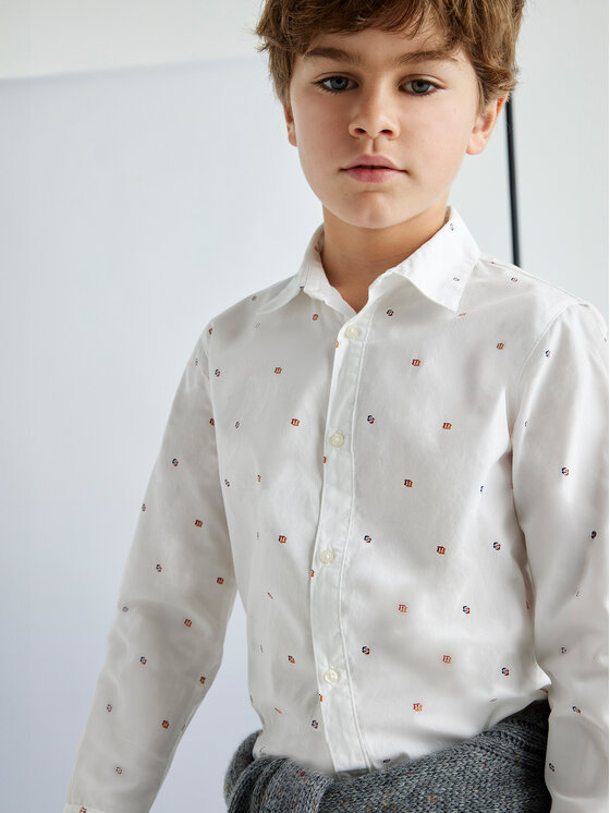 Mayoral Mayoral Camicia 7108 Bianco Regular Fit