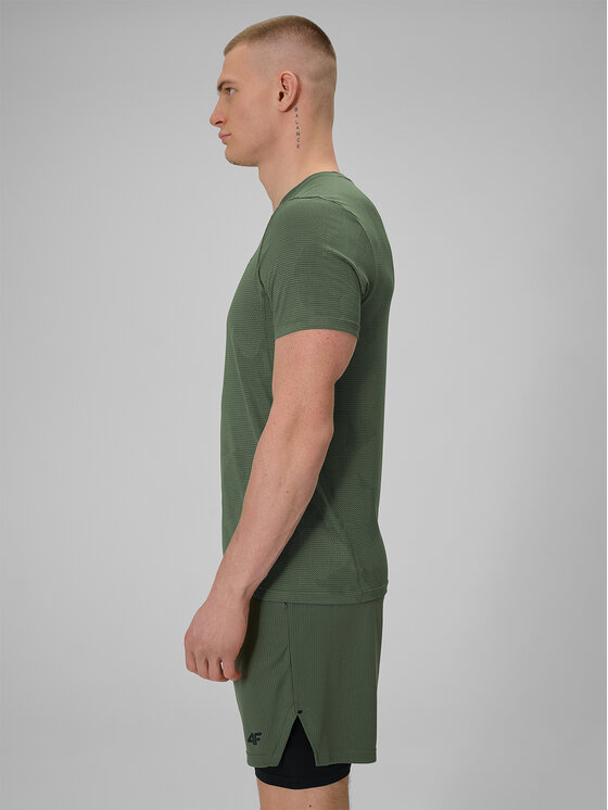4F 4F Koszulka techniczna ATHLETIC Khaki Regular Fit