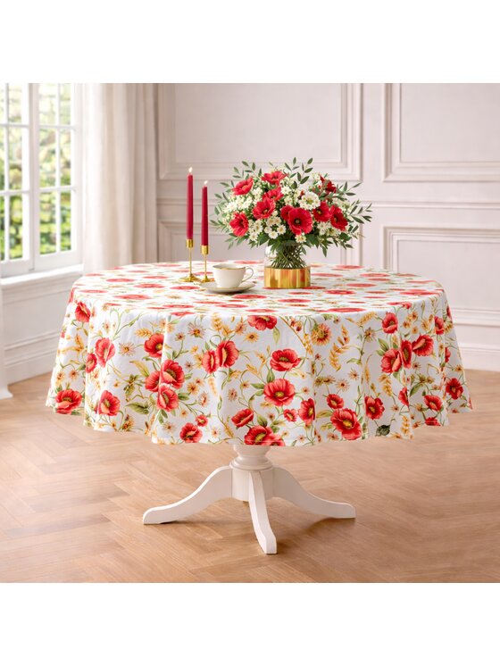 Roseberry Home Roseberry Home Obrus z motywem maków Poppy Czerwony