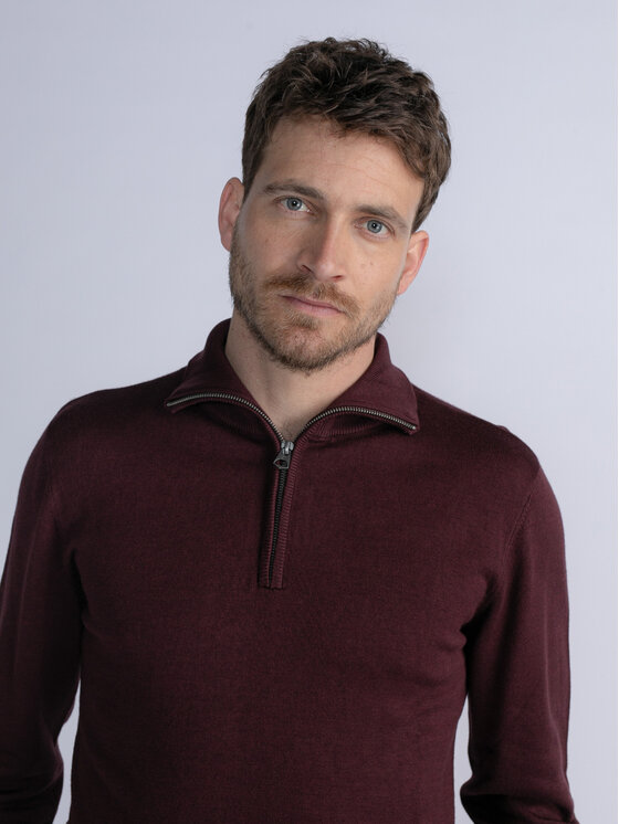 Petrol Industries Petrol Industries Pullover M-3030-KWC207 Dunkelrot Slim Fit
