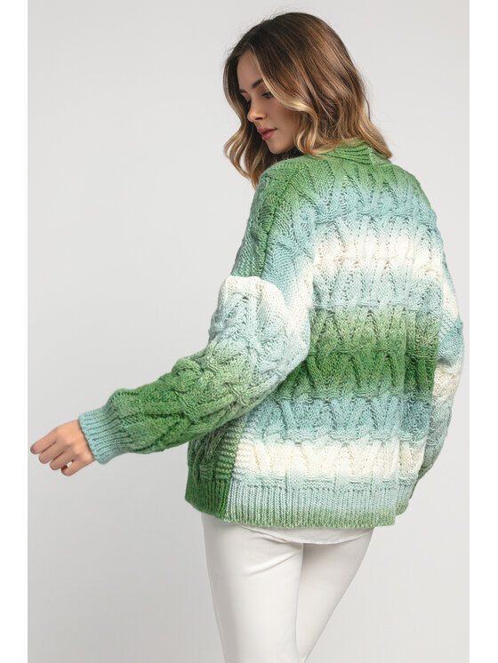 Fobya Fobya Kardigan F1972 Zielony Basic Fit