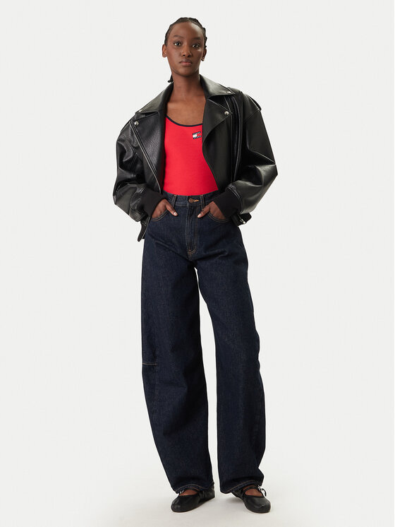 Tommy Jeans Tommy Jeans Felső DW0DW22261 Piros Slim Fit