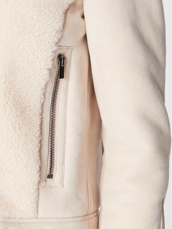 Peserico Peserico Cappotto in shearling S21334C03 Écru Regular Fit