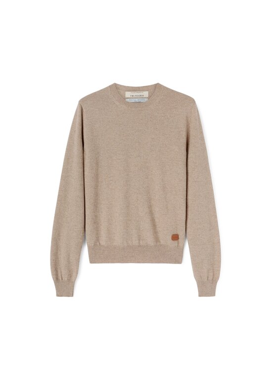Trussardi Trussardi Sweter M0476001297N006 Kremowy Regular Fit