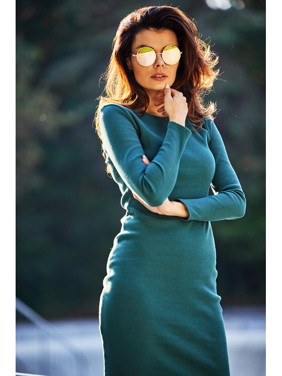 Infinite You Infinite You Vestito di maglia M282 Verde Basic Fit