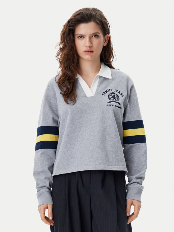 Bluză Tommy Jeans Femei, Mărimea: XL, Gri, Varsity DW0DW20312