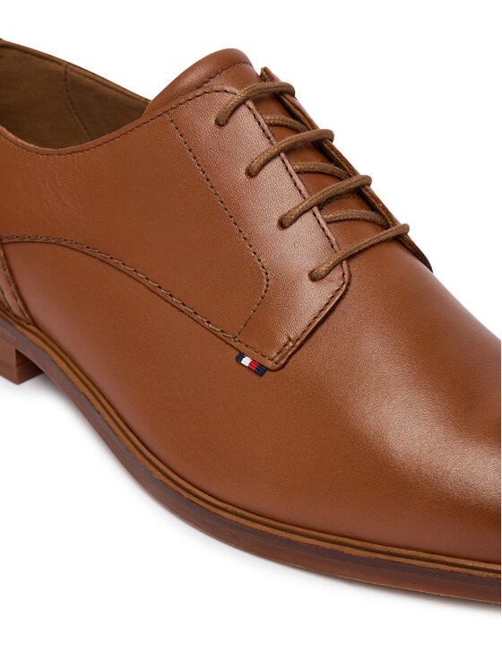 Tommy Hilfiger Tommy Hilfiger Poltopánky Hilfiger Leather Dress Shoe FM0FM05777 Hnedá