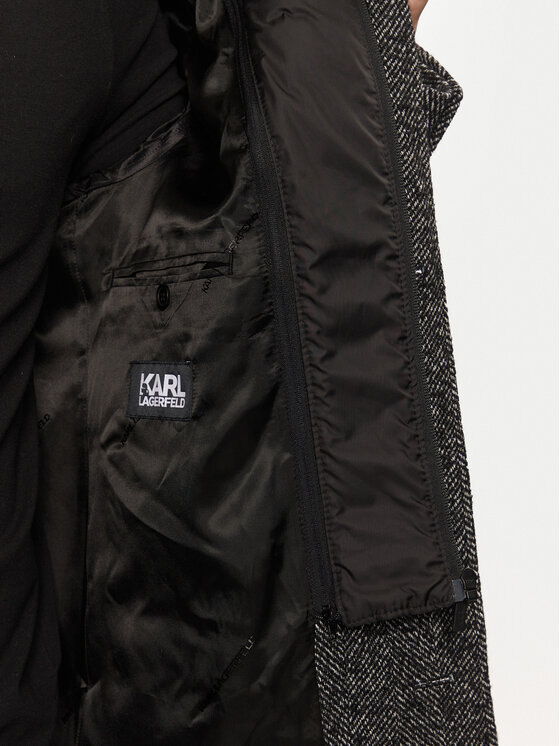 KARL LAGERFELD KARL LAGERFELD Vuneni kaput 455712 544727 Crna Regular Fit