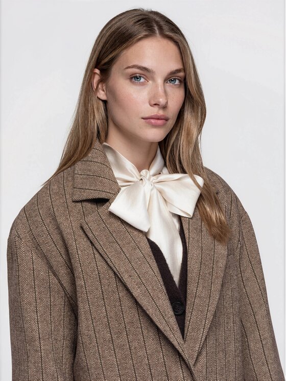 Ombre Ombre Płaszcz przejściowy OW-COLC-0135 Beżowy ciemny Oversize