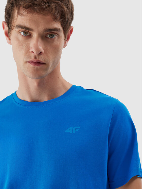 4F 4F Tričko 4FAW23TTSHM0876 Modrá Regular Fit