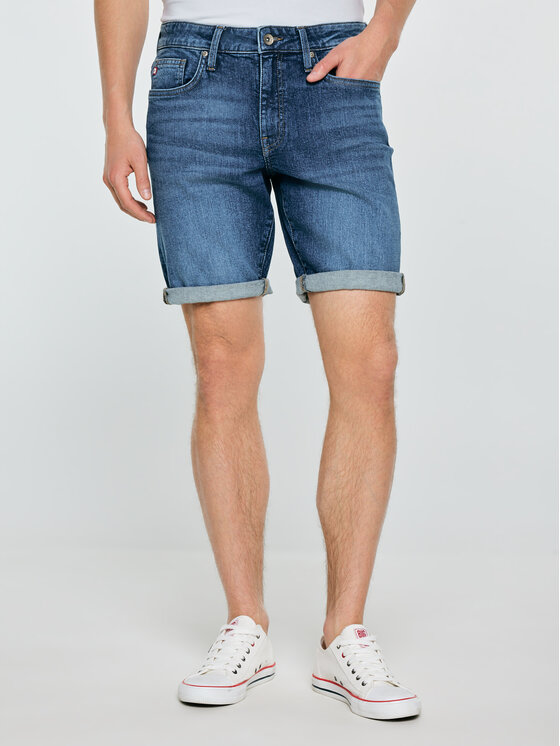 BIG STAR BIG STAR Szorty materiałowe ADEN Niebieski Slim Fit