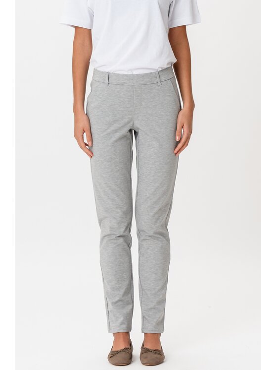TeeShoppen TeeShoppen Spodnie garniturowe 'Perform Collection' Szary Slim Fit