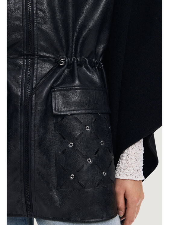 Desigual Desigual Κάπα PONCHO_EYELETS ALDAMA Μαύρο Casual Fit