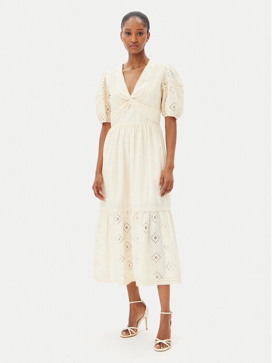French Connection French Connection Sommerkleid 71YFX 70 Beige Regular Fit