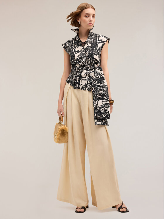 Motivi Motivi Pantaloni di tessuto P032Q004006N011 Écru Over Fit